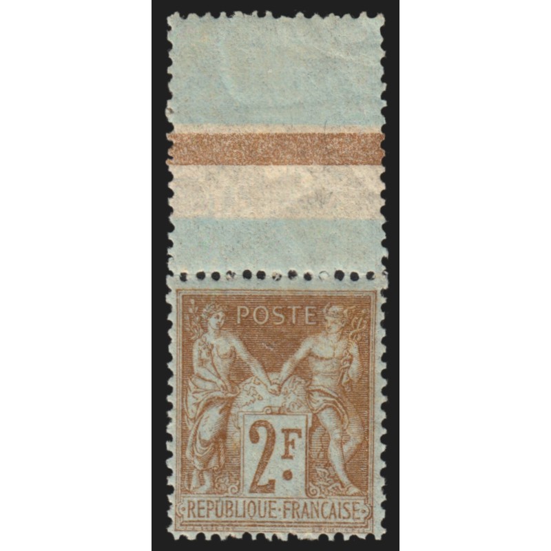 n°105, avec interpanneau, Sage 2fr bistre, neuf ** sans charnière - TB