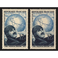 n°907/907b, variété "papier carton" + normal, Maurice Noguès, neufs ** SUPERBE