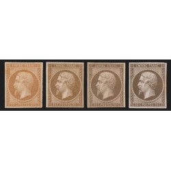 n°14B, Napoléon 20 centimes au Type II, essais de couleurs, joli nuancier - TB