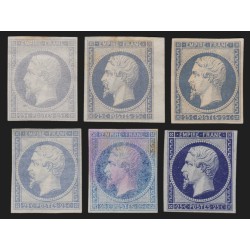 n°15, Napoléon 25 centimes, essais de couleurs, joli nuancier, neufs (*) - B/TB