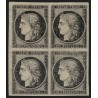 n°3, bloc de quatre, Cérès 1849, 20c noir, essai, neuf (*), signé - TB