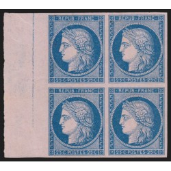 n°4, Cérès 1849, 25c bleu-sur-rose, essai de couleur, neuf (*) - SUPERBE