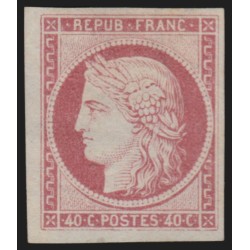 n°5, Cérès 1849, 40c rose, essai de couleur, neuf (*) sans gomme - TB D'ASPECT