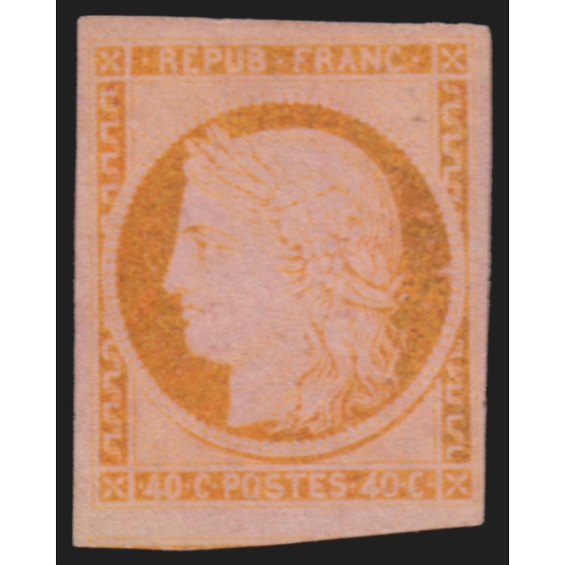 n°5, Cérès 1849, 40c orange-sur-rose, essai de couleur, neuf (*) - TB