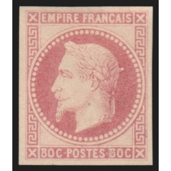 n°32, Napoléon Lauré, 80c rose, essai dans la couleur, neuf (*) sans gomme - TB