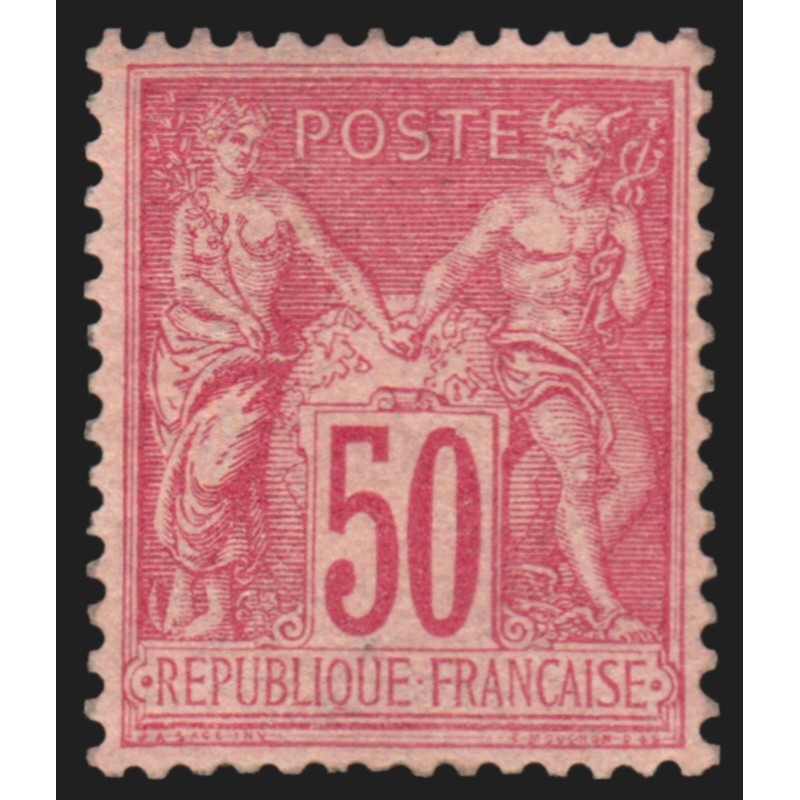 n°98, Sage 50c rose, Type II (N sous U), neuf * gomme quasi ** - TB