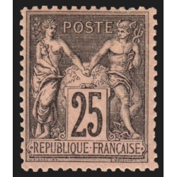 n°97, Sage 25c noir sur rose, neuf ** sans charnière - TB