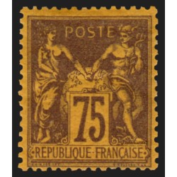 n°99, Sage 75c violet sur orange, neuf * avec charnière forte - TB