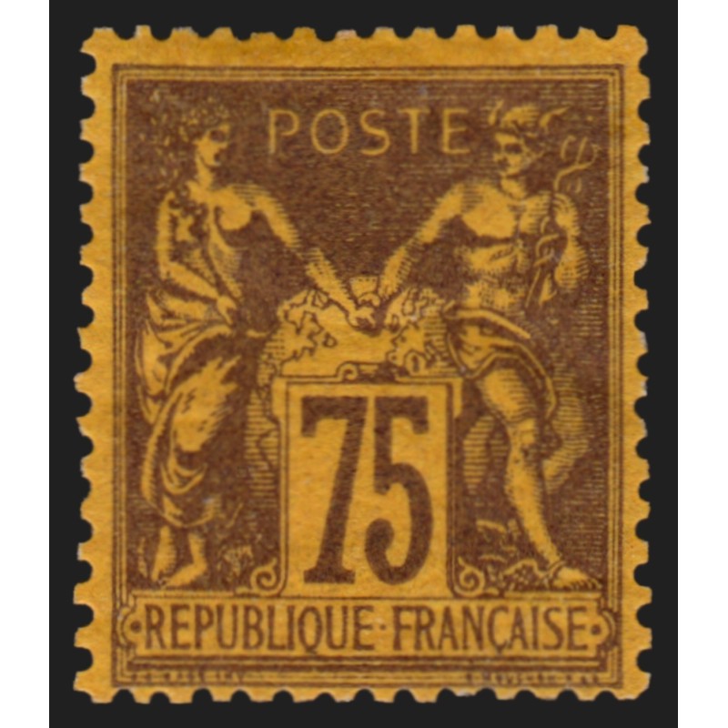 n°99, Sage 75c violet sur orange, neuf * avec charnière forte - TB