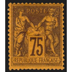 n°99, Sage 75c violet sur orange, neuf * avec charnière - TB D'ASPECT