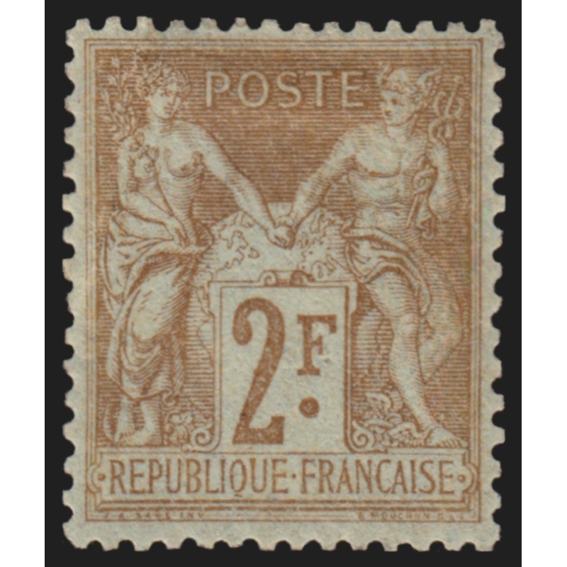 n°105, Sage 2fr bistre, neuf * avec charnière - TB