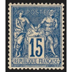 n°101, Sage 15c bleu foncé, papier quadrillé, neuf ** sans charnière - SUPERBE