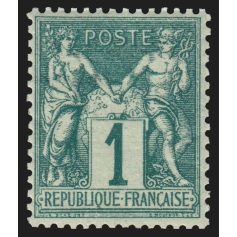 n°61, Sage 1c vert, Type I (N sous B), neuf ** sans charnière - TB