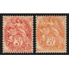 n°109b + normal, Blanc 3c ROUGE + orange, neufs ** sans charnière - SUPERBE