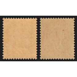 n°109b + normal, Blanc 3c ROUGE + orange, neufs ** sans charnière - SUPERBE