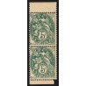 n°111f, paire verticale de carnet, Blanc 5c vert, neufs ** sans charnière - TB