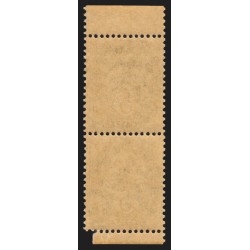 n°111f, paire verticale de carnet, Blanc 5c vert, neufs ** sans charnière - TB