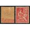 n°116b, variété "impression recto-verso partielle", Mouchon 10c rouge, neuf *