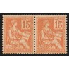n°117a, variété "chiffre 1 touchant le cadre", Mouchon 15c orange, neufs **
