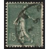 n°130f, Type VI de roulettes, Semeuse 15c vert-gris, oblitéré - TB D'ASPECT
