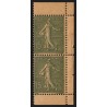 n°130l, Type V papier GC, paire verticale de carnet, neuf * sur 1 timbre - TB