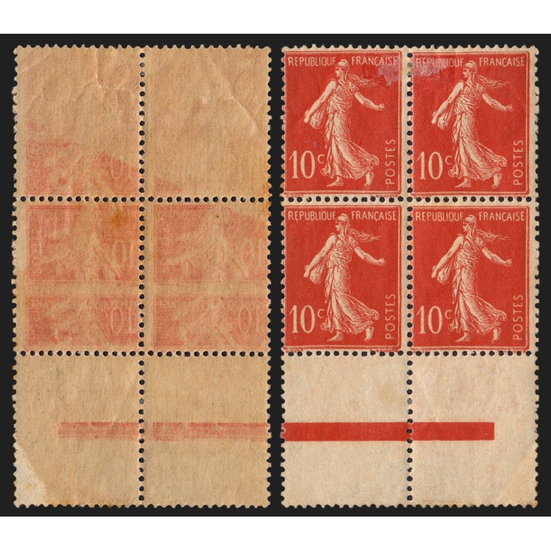 n°135f, variété "impression recto-verso et à cheval" neuf * avec charnière - TB