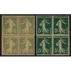 n°137l, variété "impression recto-verso", Semeuse 15c vert, neufs ** - SUPERBE