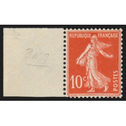 n°138f, Semeuse 10c rouge, Type II, neuf ** sans charnière, signé CALVES