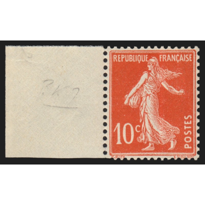 n°138f, Semeuse 10c rouge, Type II, neuf ** sans charnière, signé CALVES