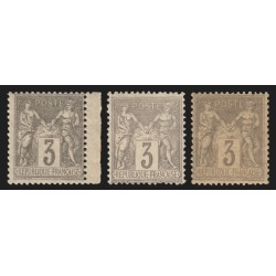 n°87/87a/87b, les 3 nuances, Sage 3c gris, neufs ** sans charnière - TB