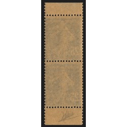 n°140f, paire verticale de carnet, Semeuse 25c bleu, neufs ** sans charnière TB