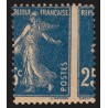 n°140x, variété "piquage à cheval", Semeuse 25c bleu, neuf * - SUPERBE