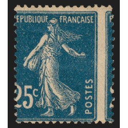 n°140x, variété "piquage à cheval", Semeuse 25c bleu, neuf * - TB D'ASPECT