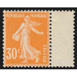 n°141e, variété "papier X", Semeuse 30c orange, neuf ** sans charnière SUPERBE