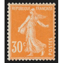 n°141e, variété "papier X", Semeuse 30c orange, neuf ** sans charnière - TB