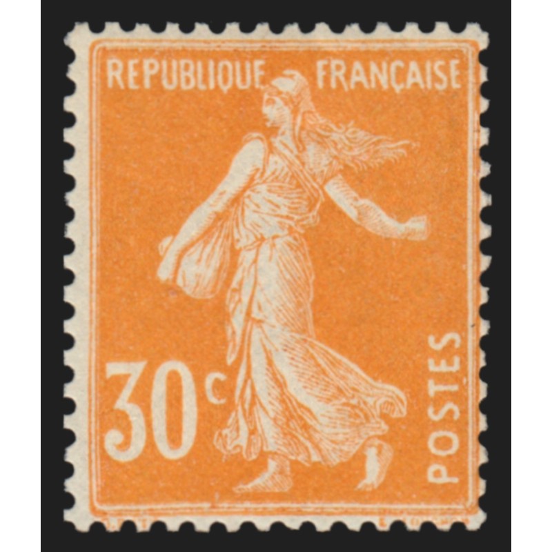 n°141e, variété "papier X", Semeuse 30c orange, neuf ** sans charnière - TB