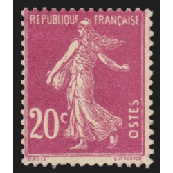 n°190, variété "sans le P de POSTES", Semeuse 20c lilas-rose, neuf ** - TB