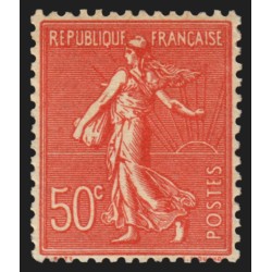 n°199n, Faux de Marseille, Semeuse lignée 50c rouge, neuf ** sans charnière TB