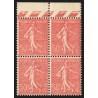 n°199p, variété "papier carton" en bloc de quatre, neufs ** sans charnière SUP