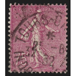 n°202a, variété Type II, Semeuse lignée 75c lilas-rose, oblitéré - TB