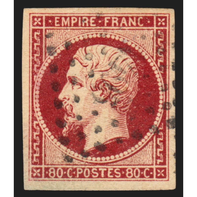 n°17Al, Napoléon non-dentelé 80c carmin-foncé, oblitéré - TB n°17Al, Napoléon non-dentelé 80c carmin-foncé, oblitéré - TB