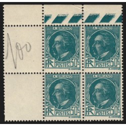 n°291, bloc de quatre bord de feuille, Aristide Briand 1933, neuf ** - TB