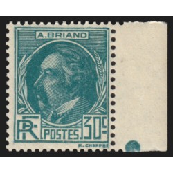 n°291, bord de feuille avec point de repère, Aristide Briand, neuf ** - TB