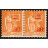 n°359e, variété Types I et II se tenant, Paix 80c sur 1fr orange, neuf ** - TB