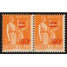 n°359e, variété Types I et II se tenant, Paix 80c sur 1fr orange, neuf **