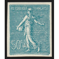 n°362a, non-dentelé, Semeuse lignée 50c turquoise, neuf ** sans charnière - TB