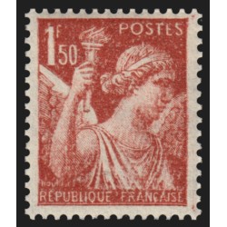 n°652n, variété "papier Japon", Iris 1fr50 rouge-brun, neuf ** - TB