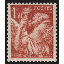 n°652n, variété "papier Japon", Iris 1fr50 rouge-brun, neuf * - SUPERBE