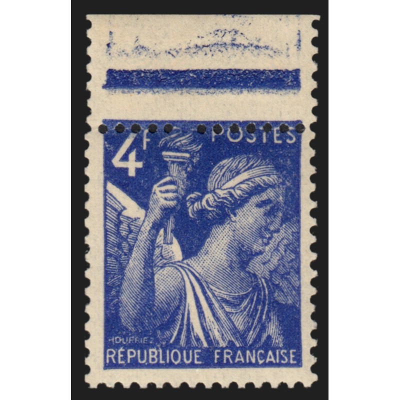 n°656, variété de piquage "timbre plus petit", iris 4fr bleu, neuf ** - TB