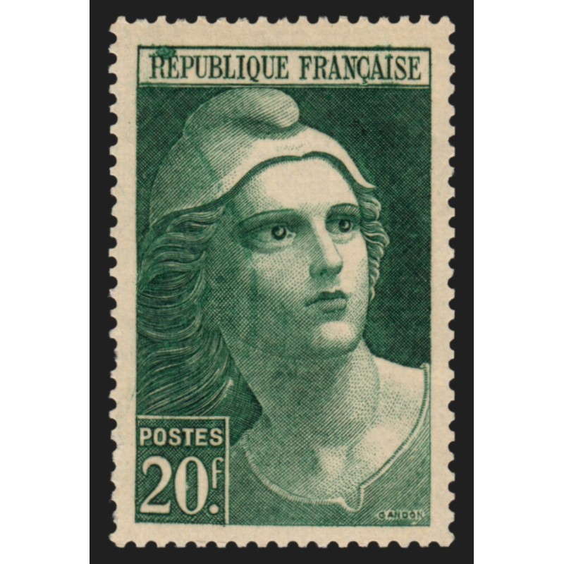 n°730, variété "à la balafre", Marianne de Gandon 30fr vert, neuf ** - TB